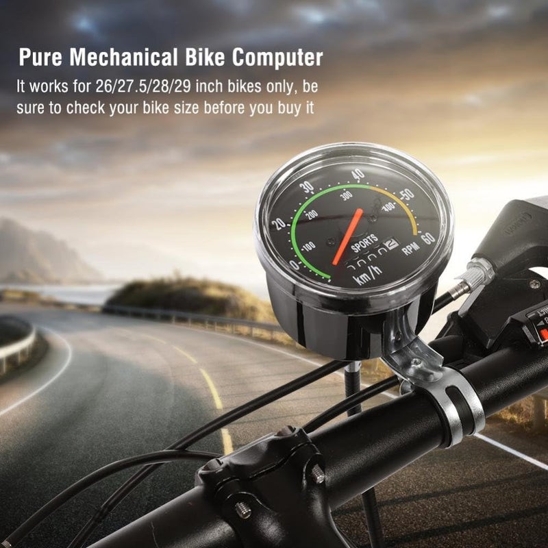 woobles Bicycle Computer, Mechanical Bike Speedometer Odometer Cycling Stopwatch Cyclocomputer - Image 4